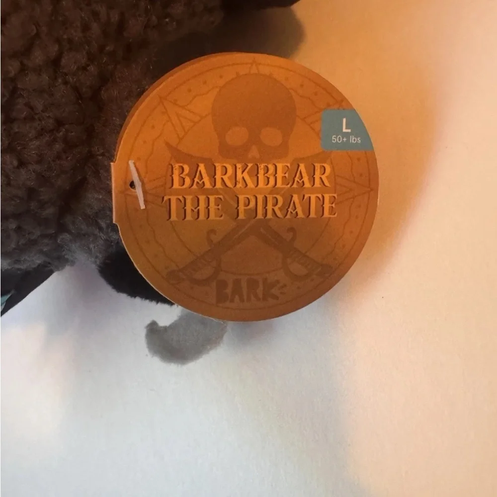 BARK BOX Dog Toy‎ BARKBEAR THE PIRATE Plush Large 50+ LB Crinkle Squeak